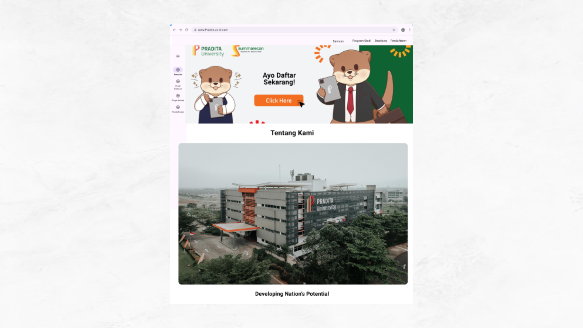 Redesign Pendaftaran Website Pradita preview