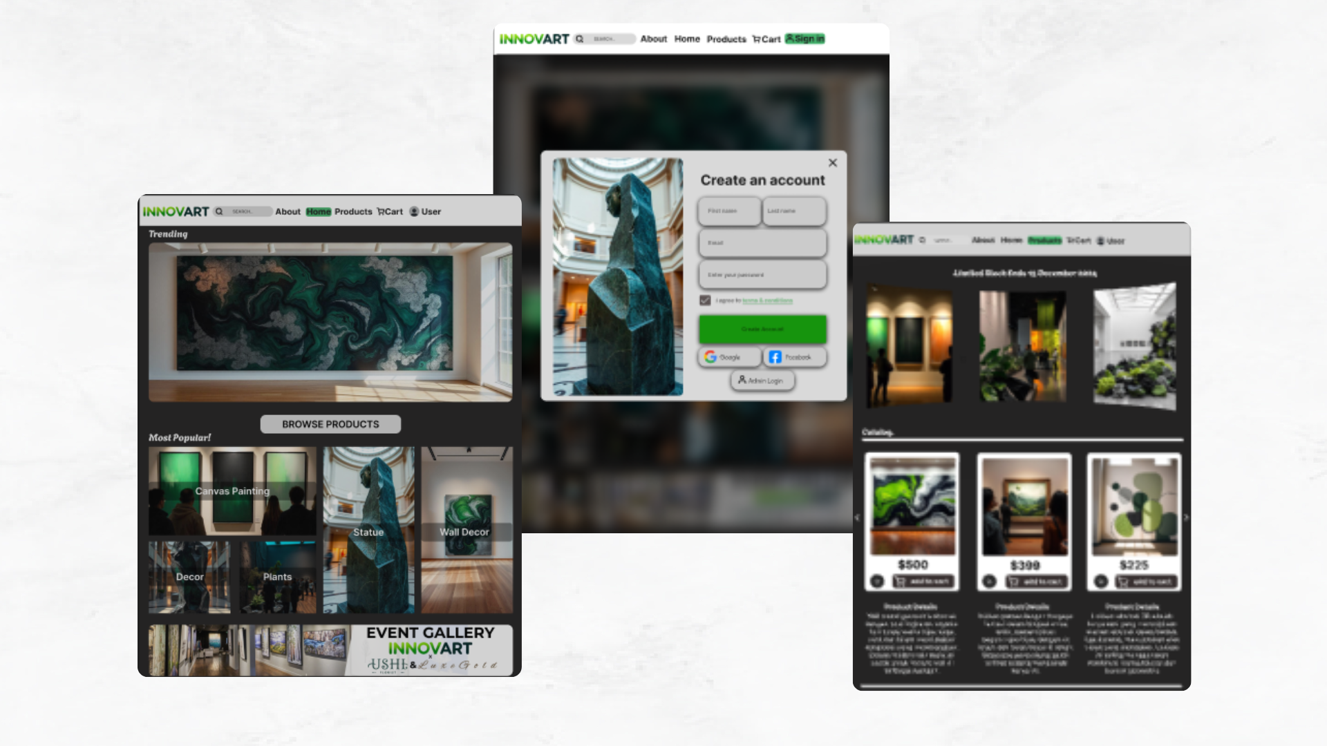 Innovart Project Website E-Commerce Figma preview